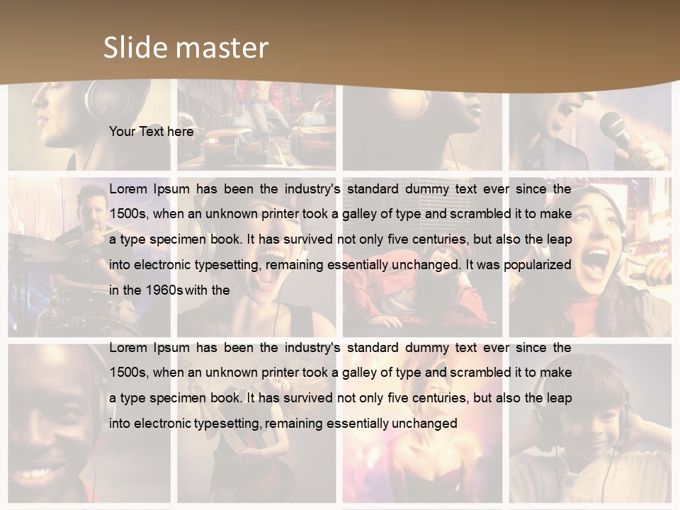 A Collage Of People With Headphones And Microphones PowerPoint Template