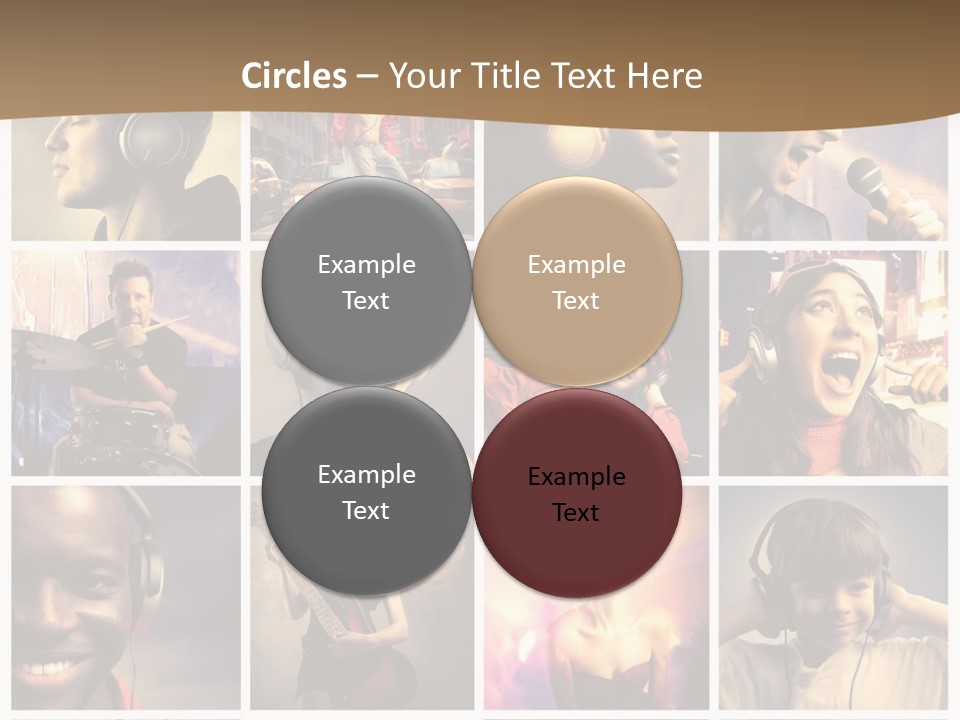 A Collage Of People With Headphones And Microphones PowerPoint Template