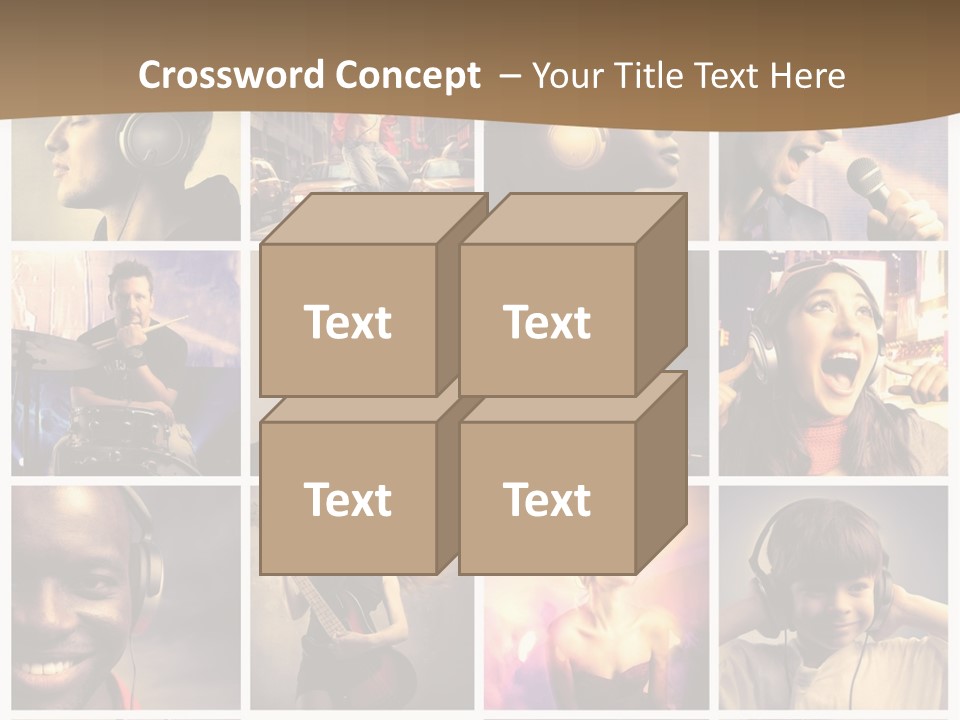 A Collage Of People With Headphones And Microphones PowerPoint Template