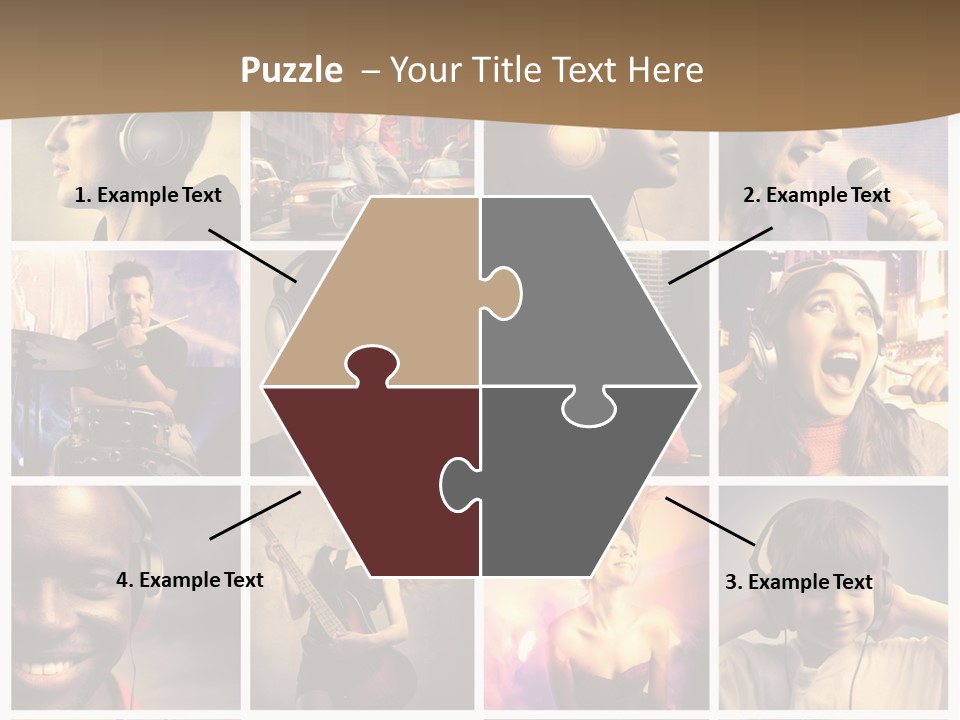 A Collage Of People With Headphones And Microphones PowerPoint Template