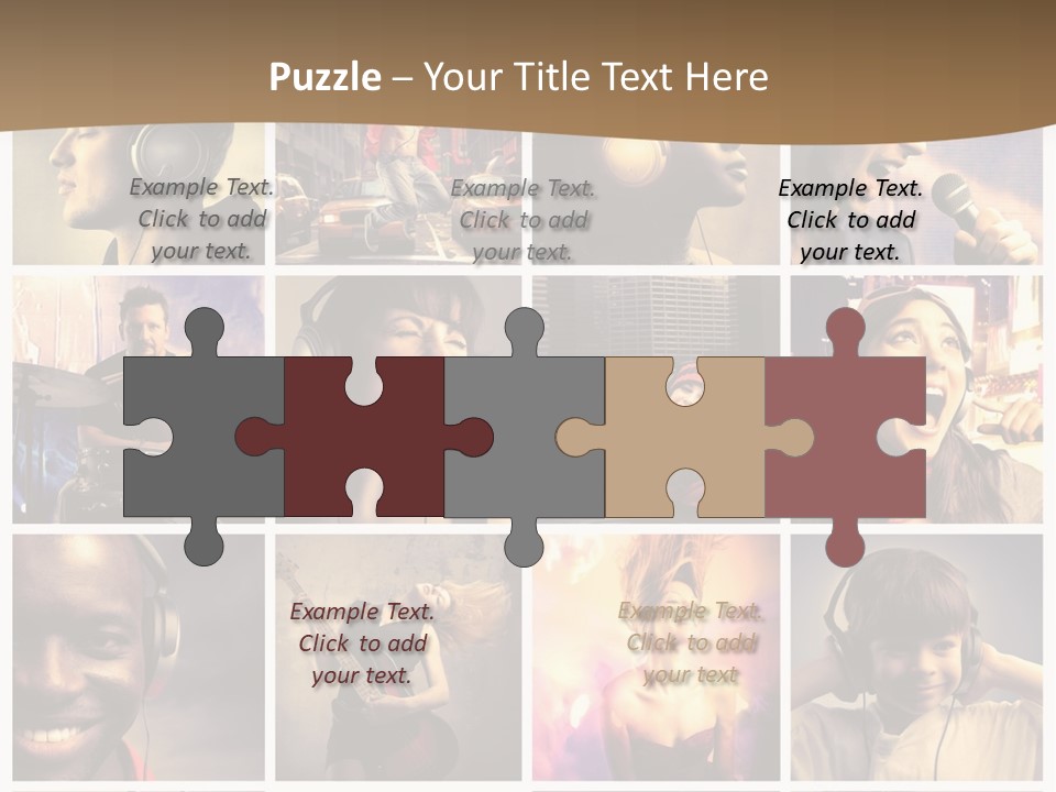 A Collage Of People With Headphones And Microphones PowerPoint Template