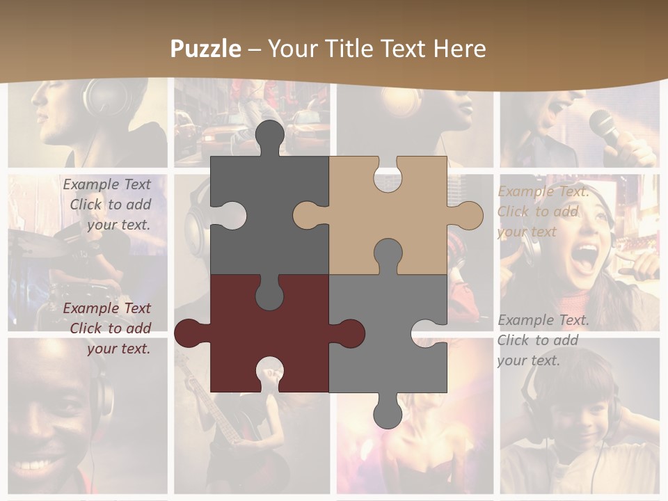 A Collage Of People With Headphones And Microphones PowerPoint Template