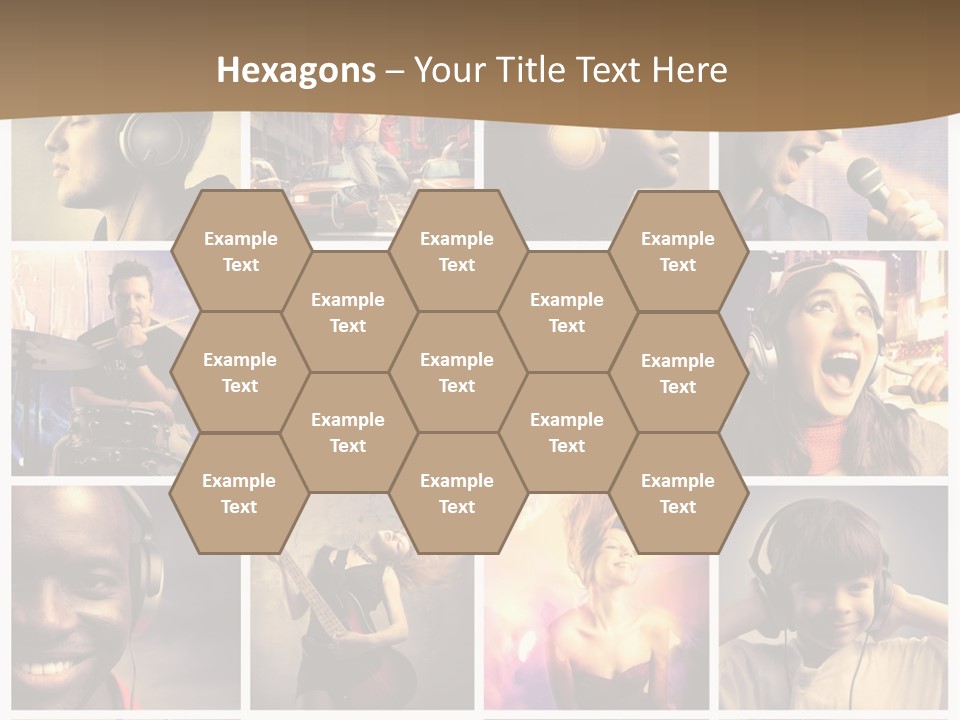 A Collage Of People With Headphones And Microphones PowerPoint Template