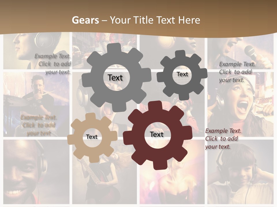 A Collage Of People With Headphones And Microphones PowerPoint Template