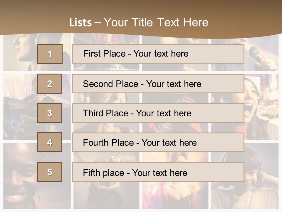 A Collage Of People With Headphones And Microphones PowerPoint Template
