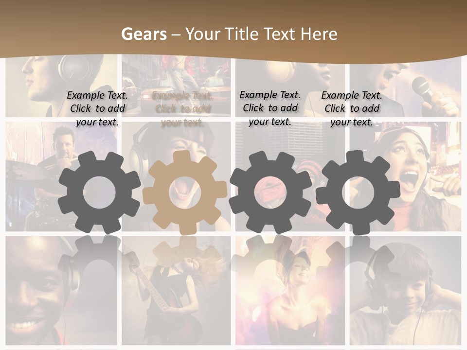 A Collage Of People With Headphones And Microphones PowerPoint Template