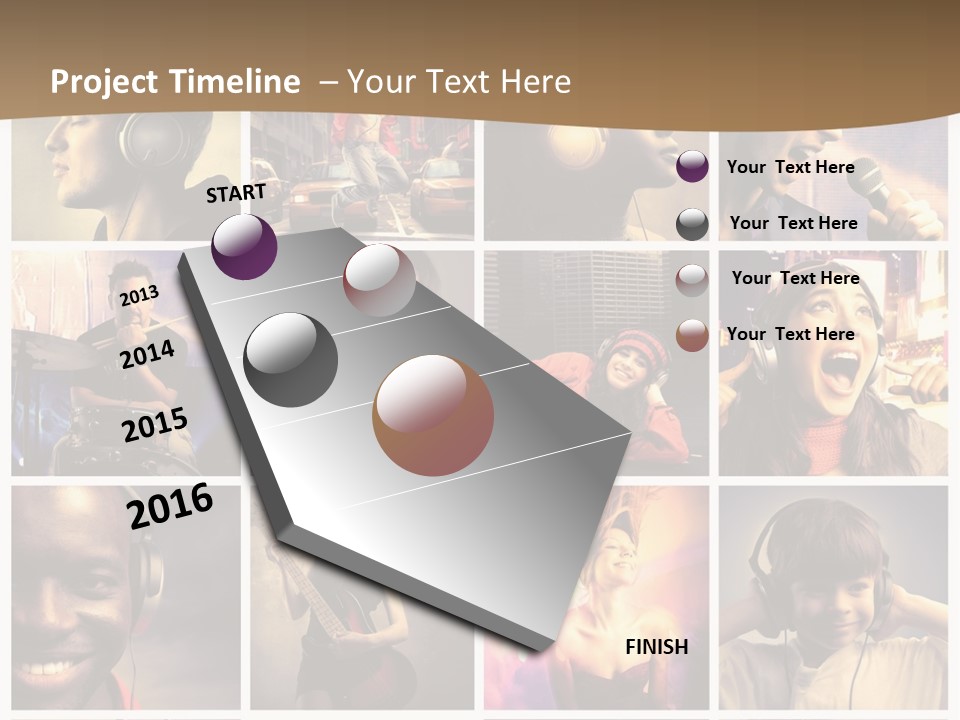 A Collage Of People With Headphones And Microphones PowerPoint Template