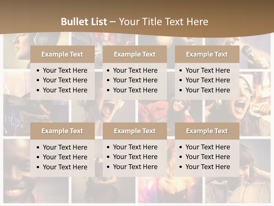 A Collage Of People With Headphones And Microphones PowerPoint Template