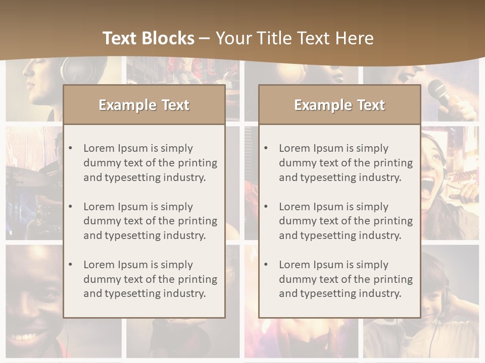 A Collage Of People With Headphones And Microphones PowerPoint Template