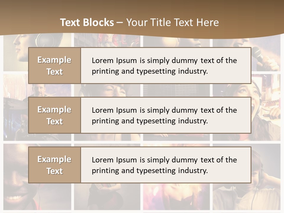 A Collage Of People With Headphones And Microphones PowerPoint Template