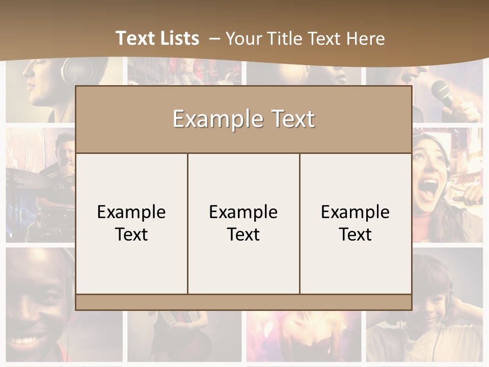 A Collage Of People With Headphones And Microphones PowerPoint Template