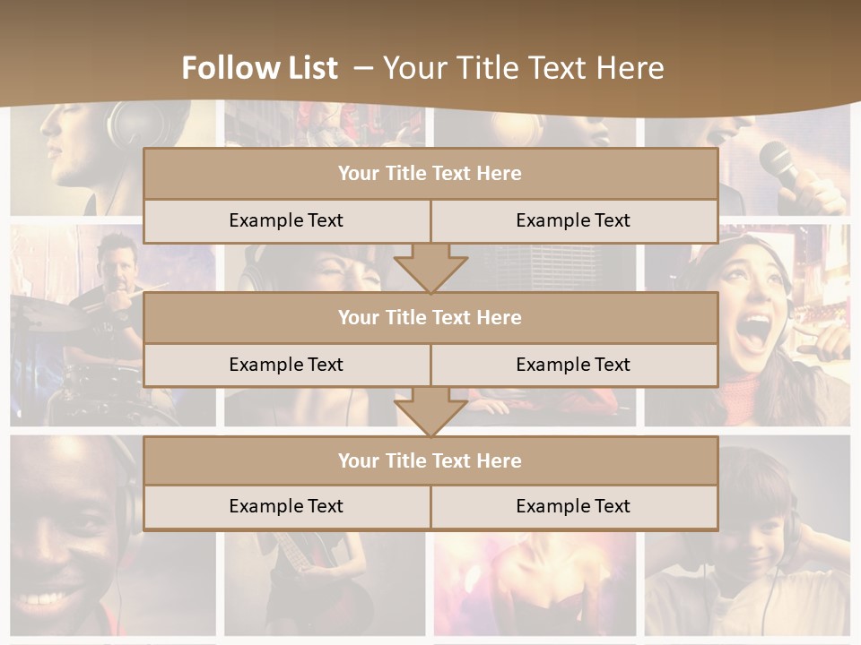 A Collage Of People With Headphones And Microphones PowerPoint Template