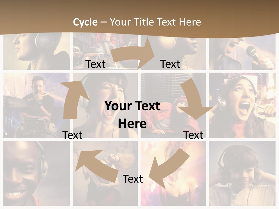 A Collage Of People With Headphones And Microphones PowerPoint Template