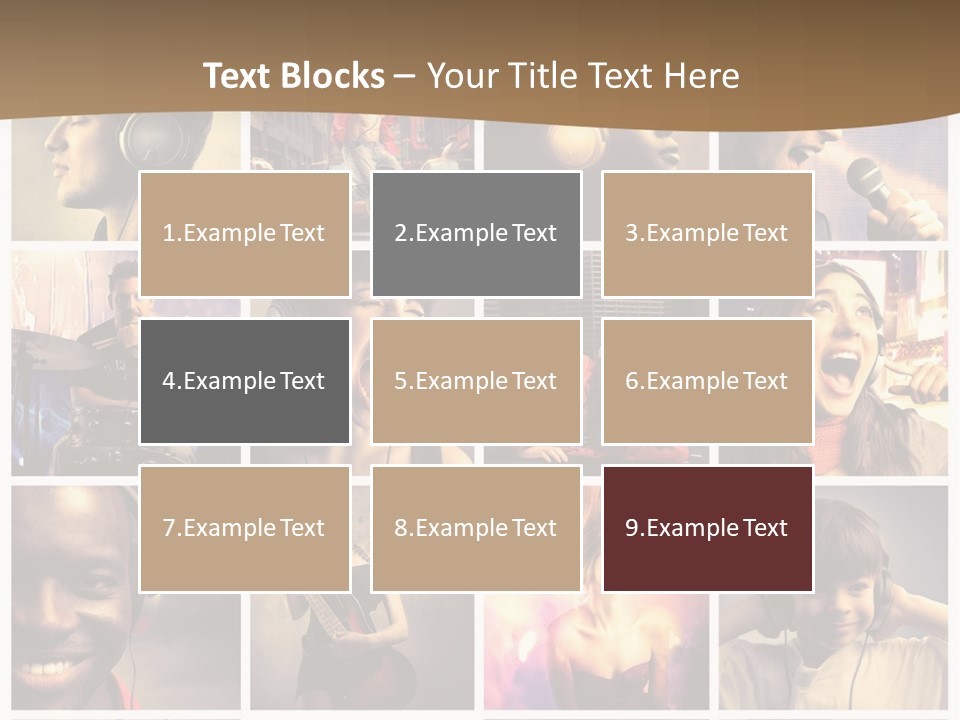 A Collage Of People With Headphones And Microphones PowerPoint Template