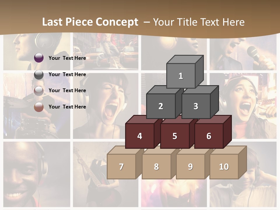 A Collage Of People With Headphones And Microphones PowerPoint Template