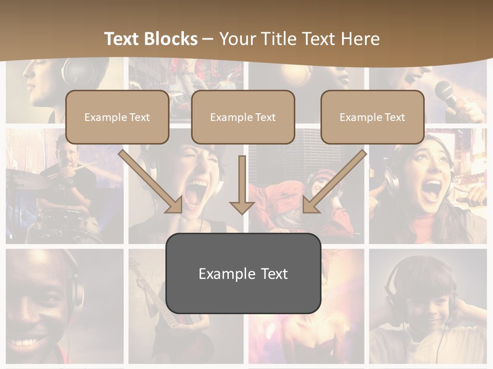 A Collage Of People With Headphones And Microphones PowerPoint Template
