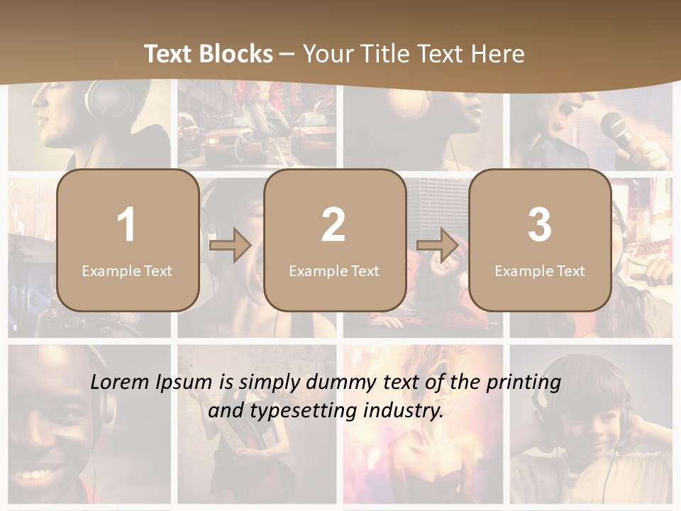 A Collage Of People With Headphones And Microphones PowerPoint Template