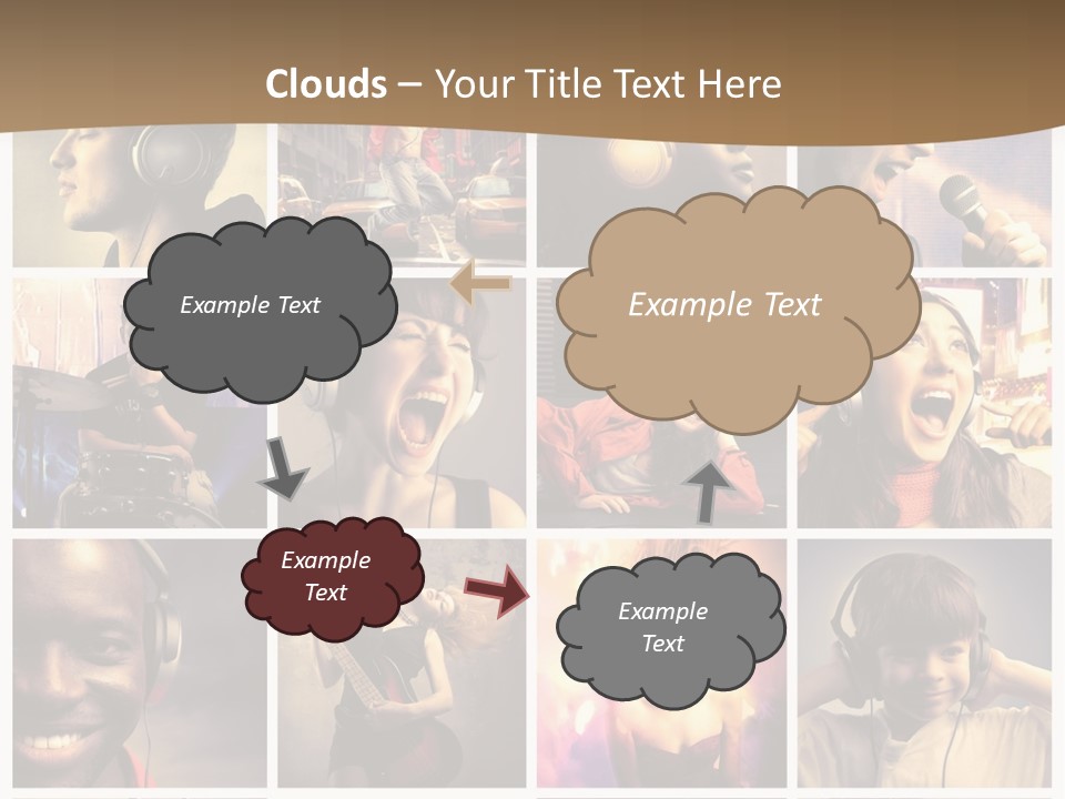 A Collage Of People With Headphones And Microphones PowerPoint Template