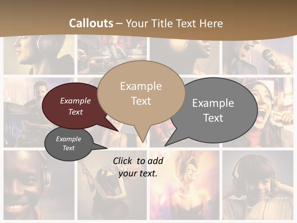 A Collage Of People With Headphones And Microphones PowerPoint Template