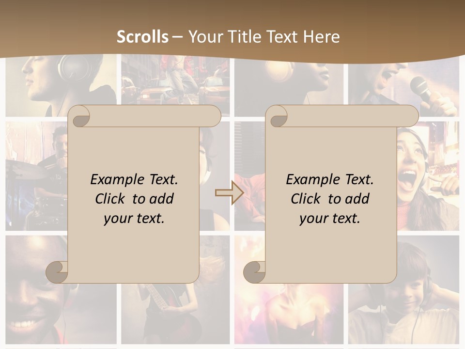 A Collage Of People With Headphones And Microphones PowerPoint Template