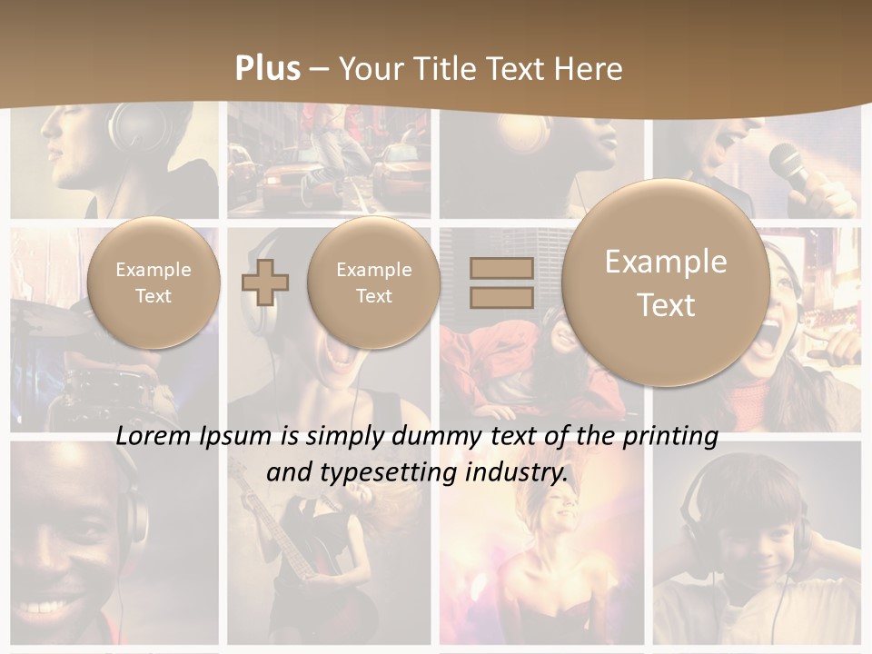 A Collage Of People With Headphones And Microphones PowerPoint Template