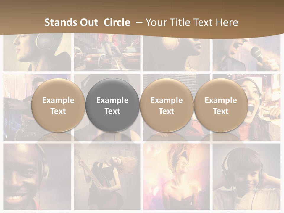 A Collage Of People With Headphones And Microphones PowerPoint Template