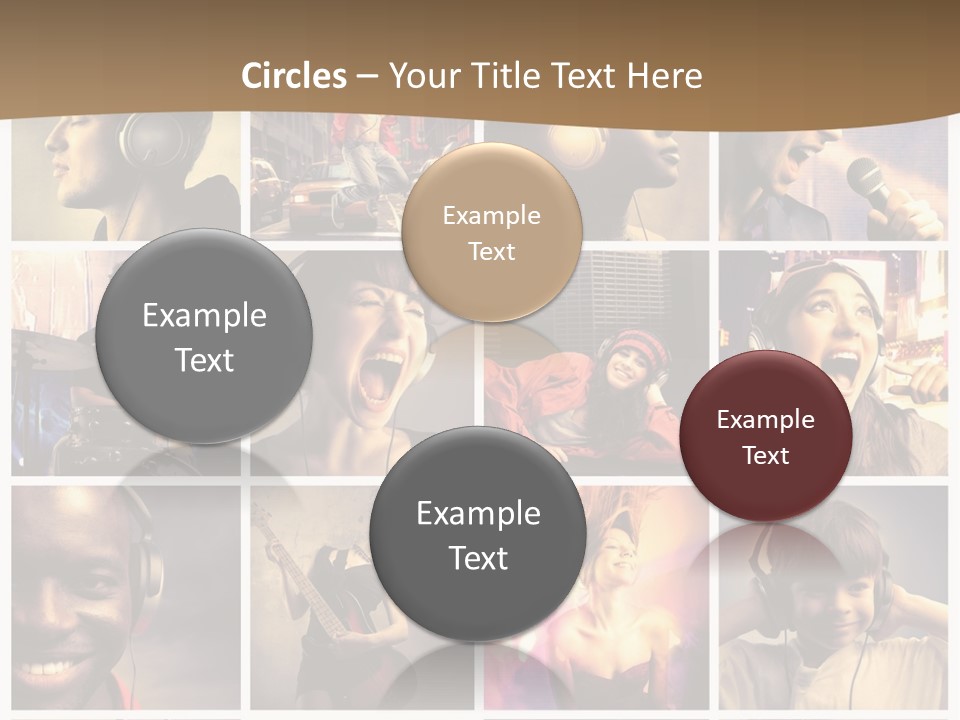 A Collage Of People With Headphones And Microphones PowerPoint Template