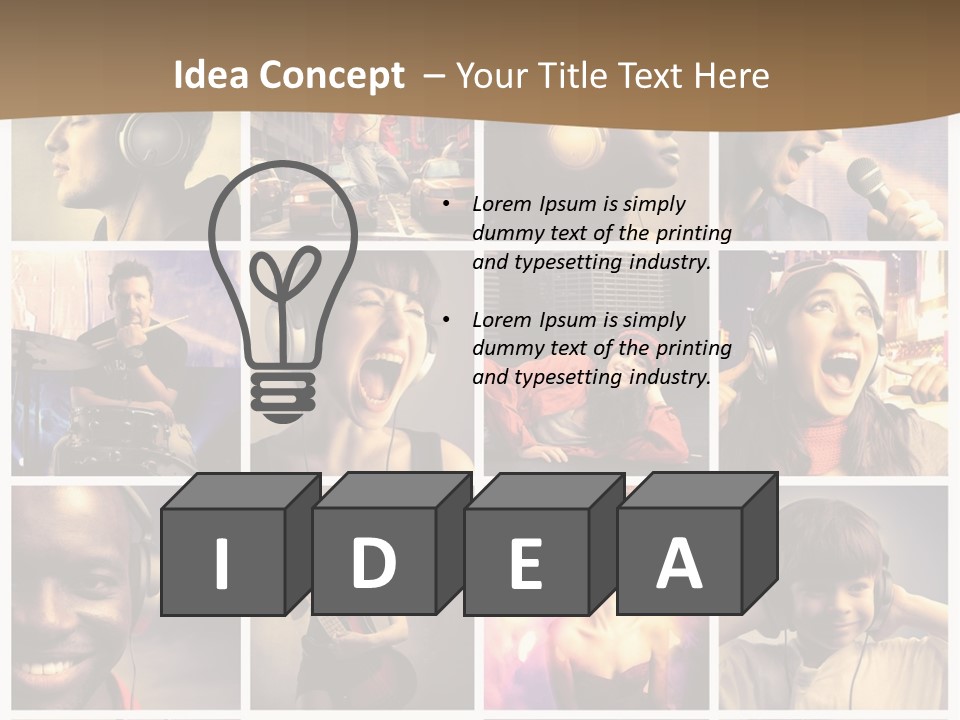 A Collage Of People With Headphones And Microphones PowerPoint Template