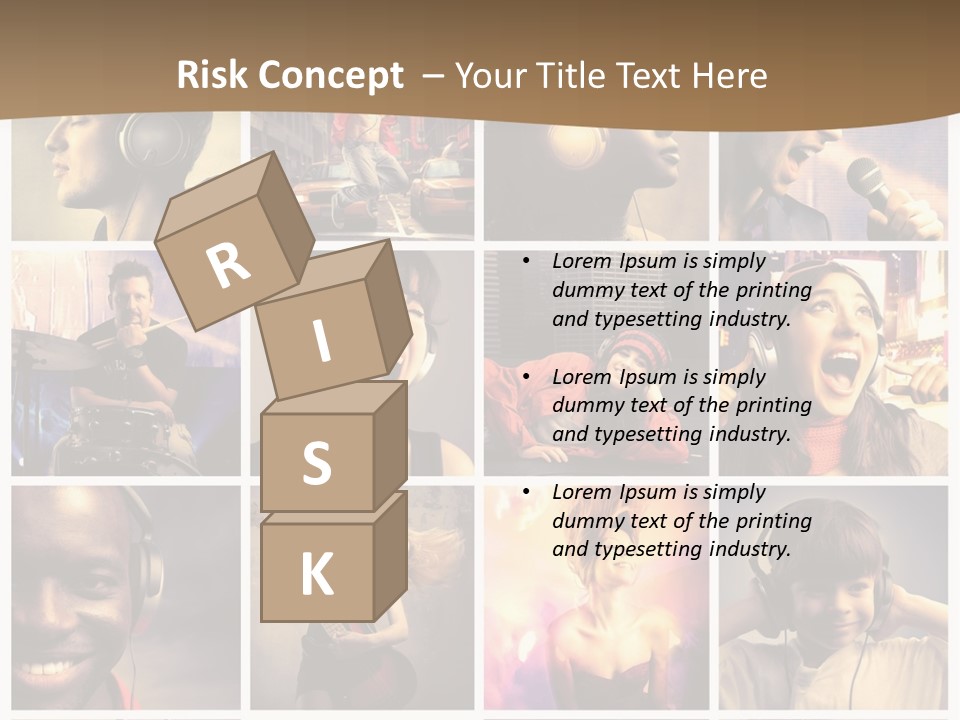 A Collage Of People With Headphones And Microphones PowerPoint Template