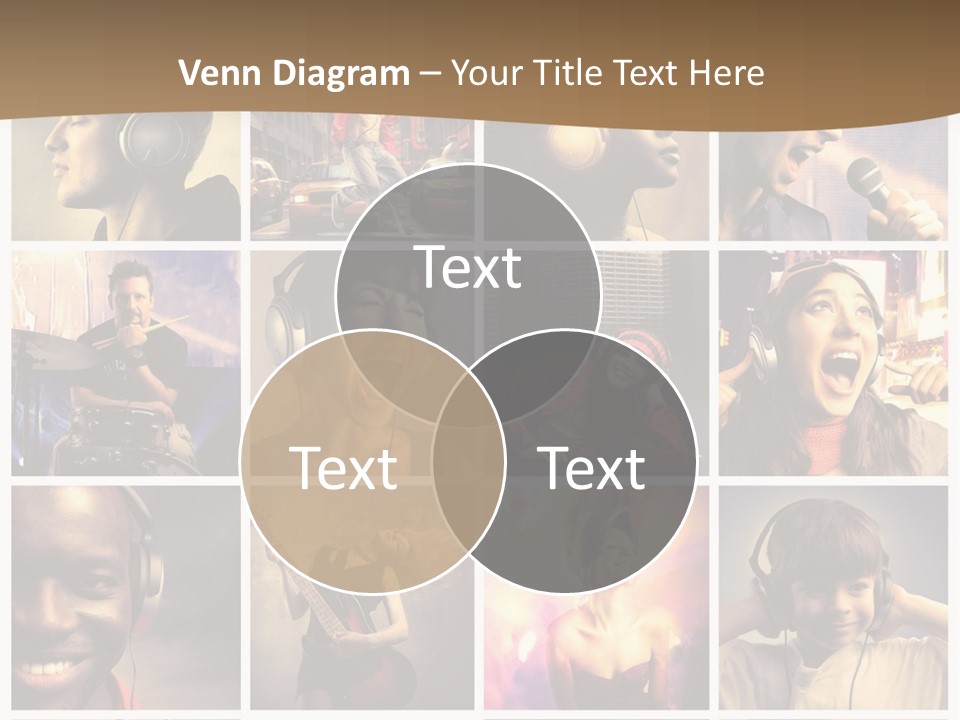 A Collage Of People With Headphones And Microphones PowerPoint Template