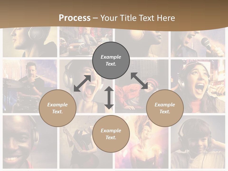 A Collage Of People With Headphones And Microphones PowerPoint Template