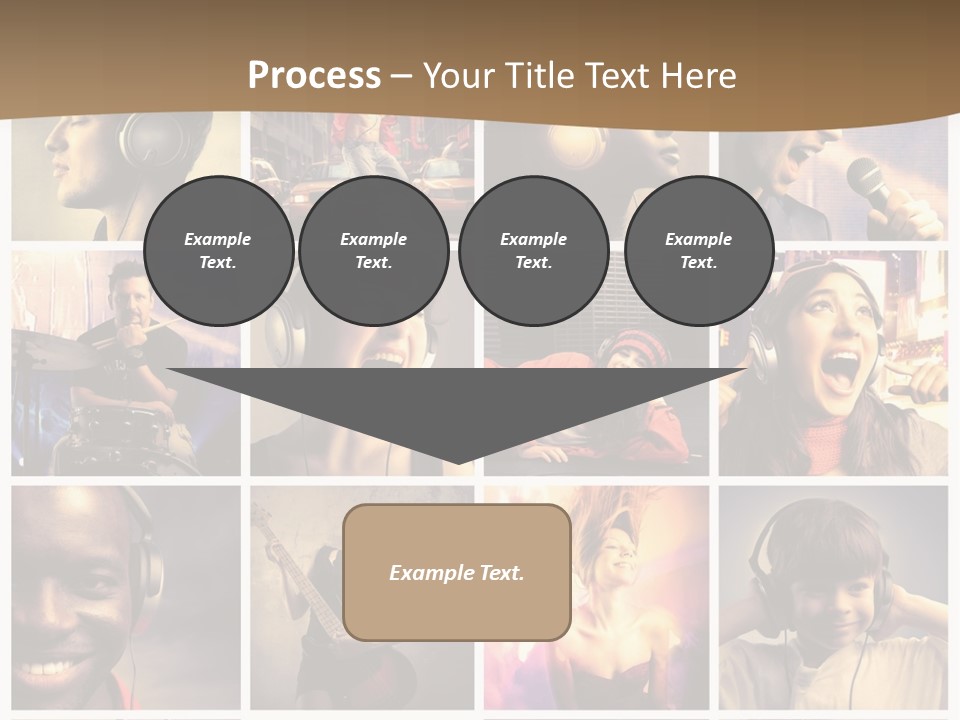 A Collage Of People With Headphones And Microphones PowerPoint Template