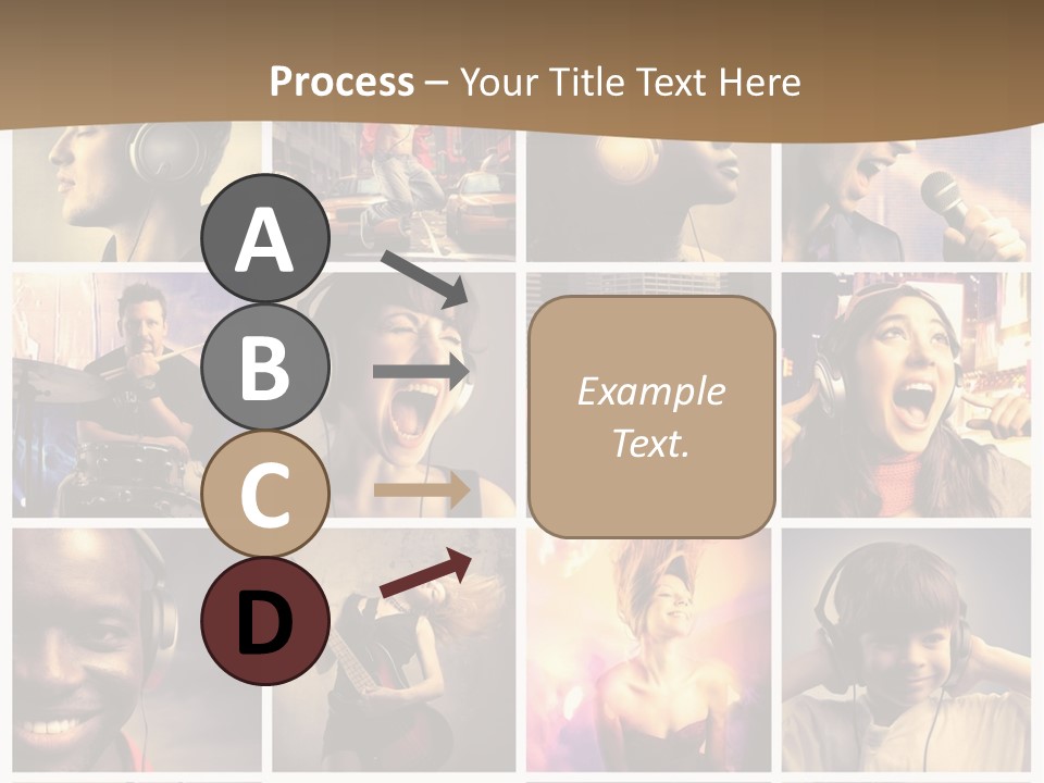 A Collage Of People With Headphones And Microphones PowerPoint Template