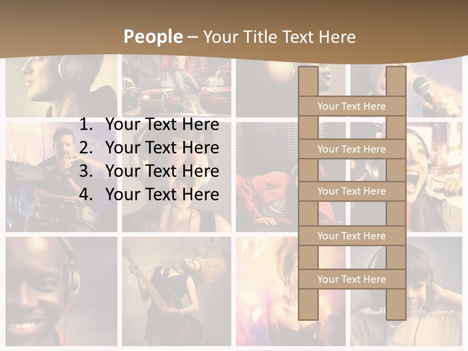 A Collage Of People With Headphones And Microphones PowerPoint Template