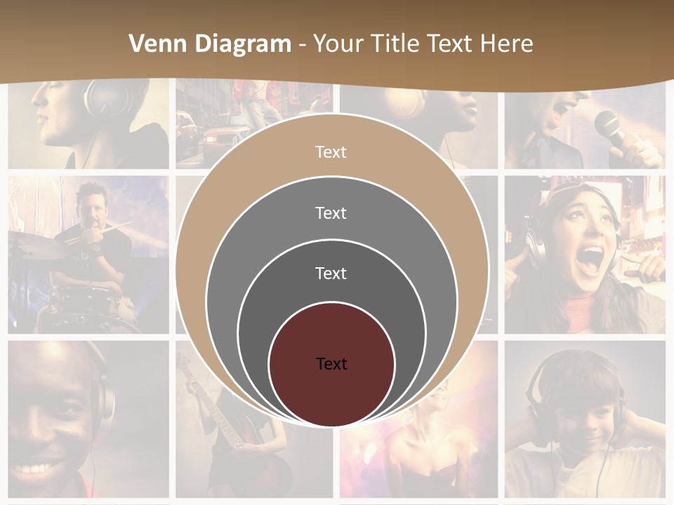 A Collage Of People With Headphones And Microphones PowerPoint Template