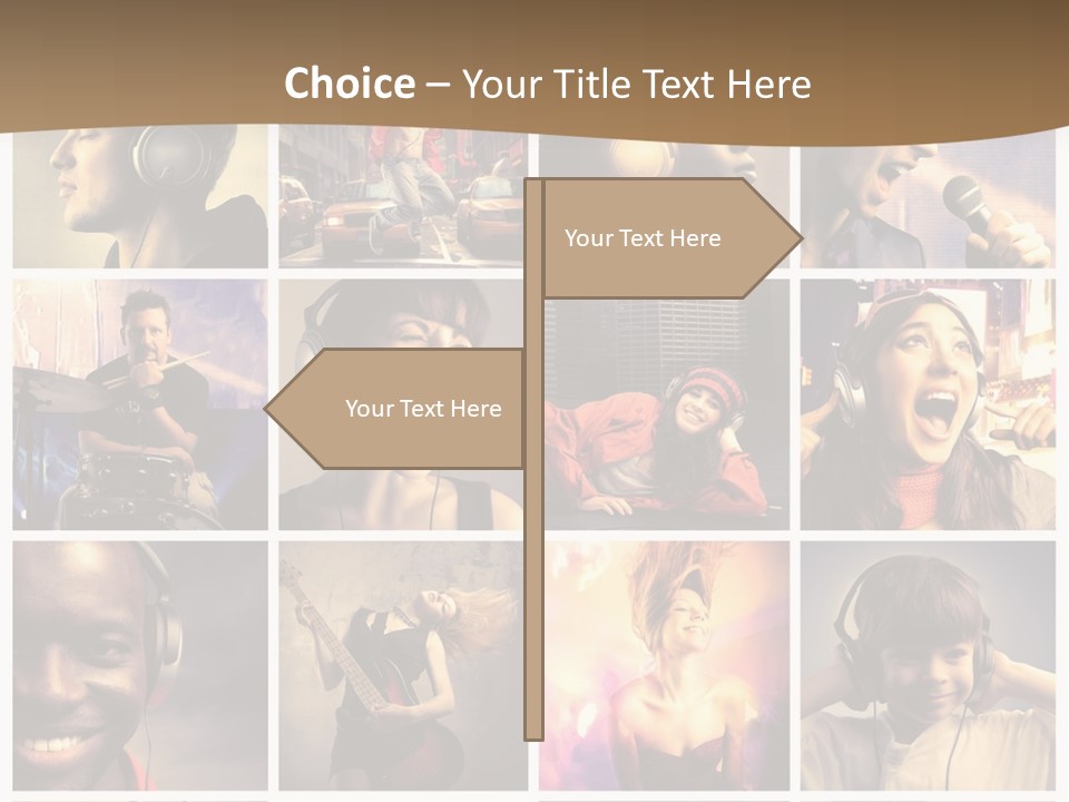 A Collage Of People With Headphones And Microphones PowerPoint Template