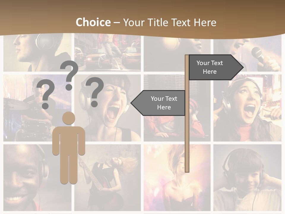 A Collage Of People With Headphones And Microphones PowerPoint Template