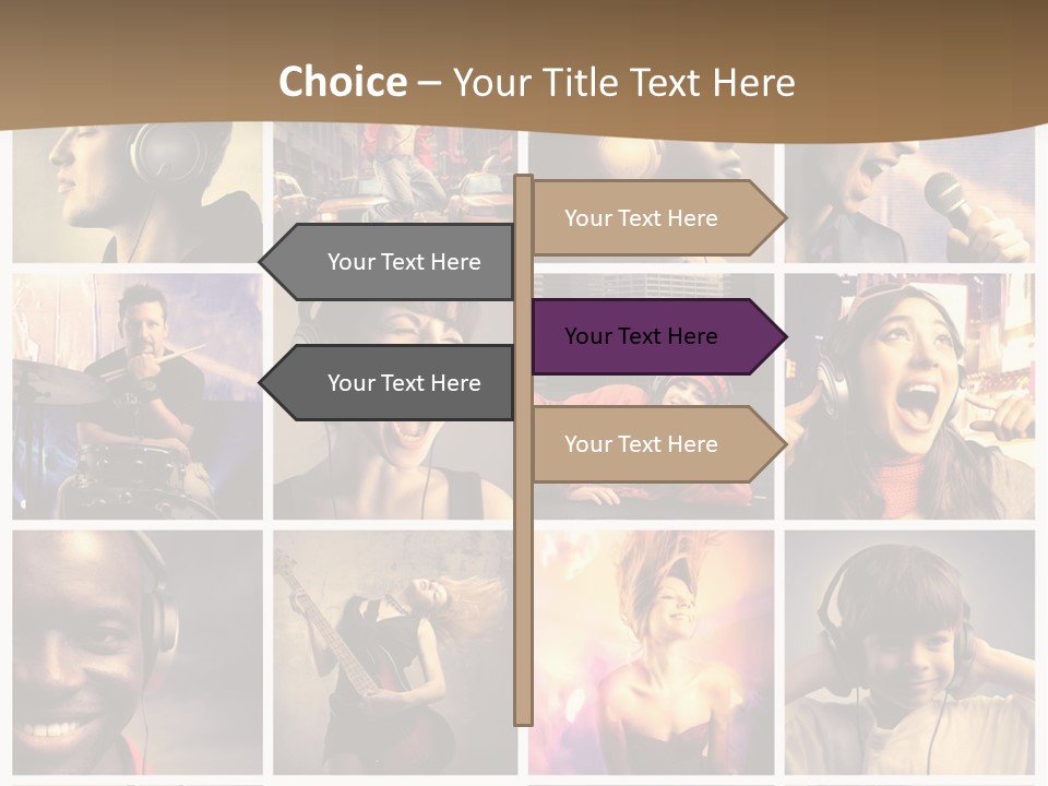 A Collage Of People With Headphones And Microphones PowerPoint Template