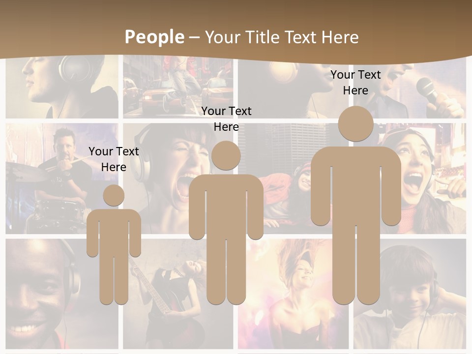 A Collage Of People With Headphones And Microphones PowerPoint Template