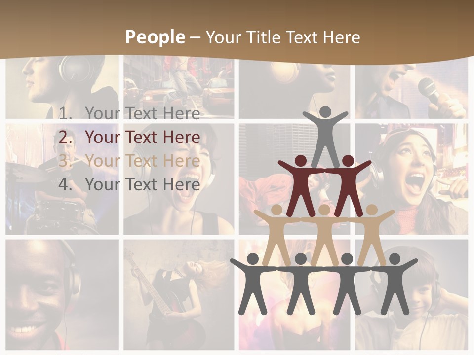 A Collage Of People With Headphones And Microphones PowerPoint Template