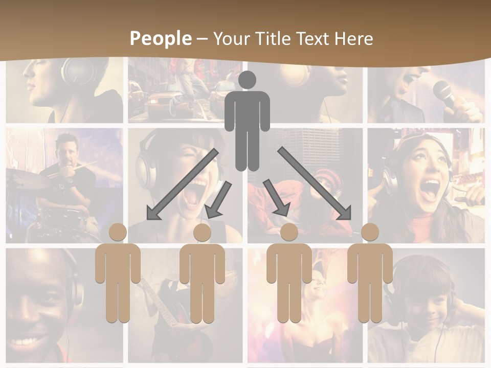 A Collage Of People With Headphones And Microphones PowerPoint Template