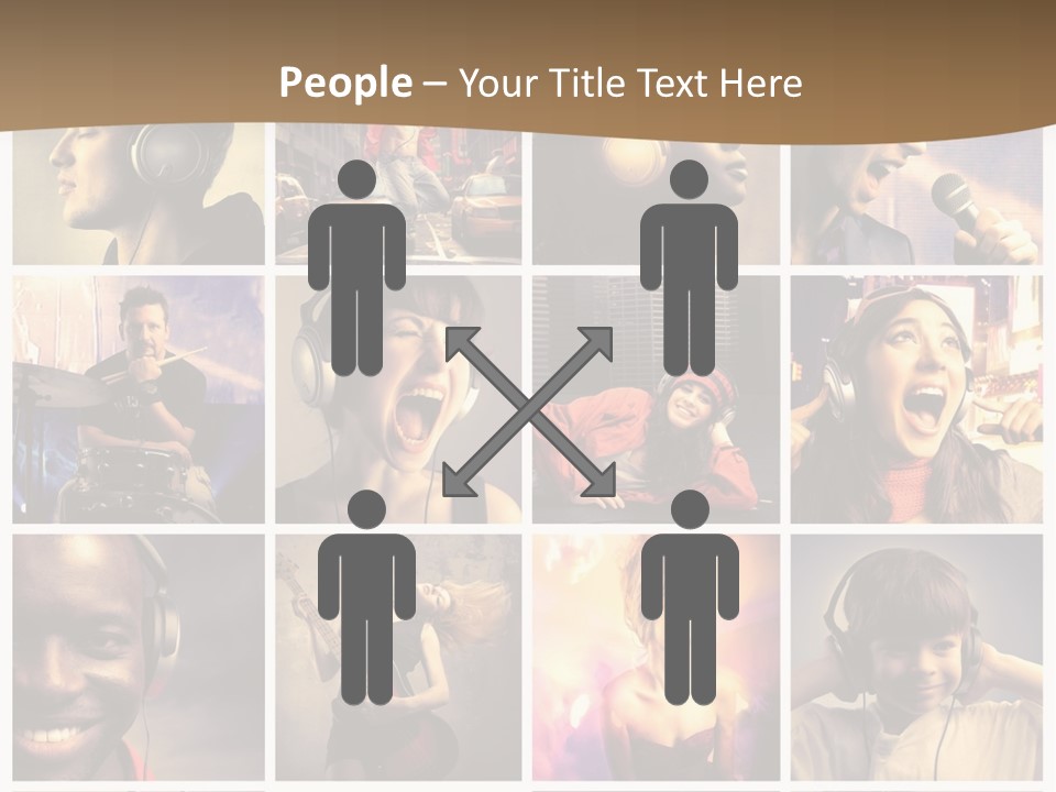 A Collage Of People With Headphones And Microphones PowerPoint Template