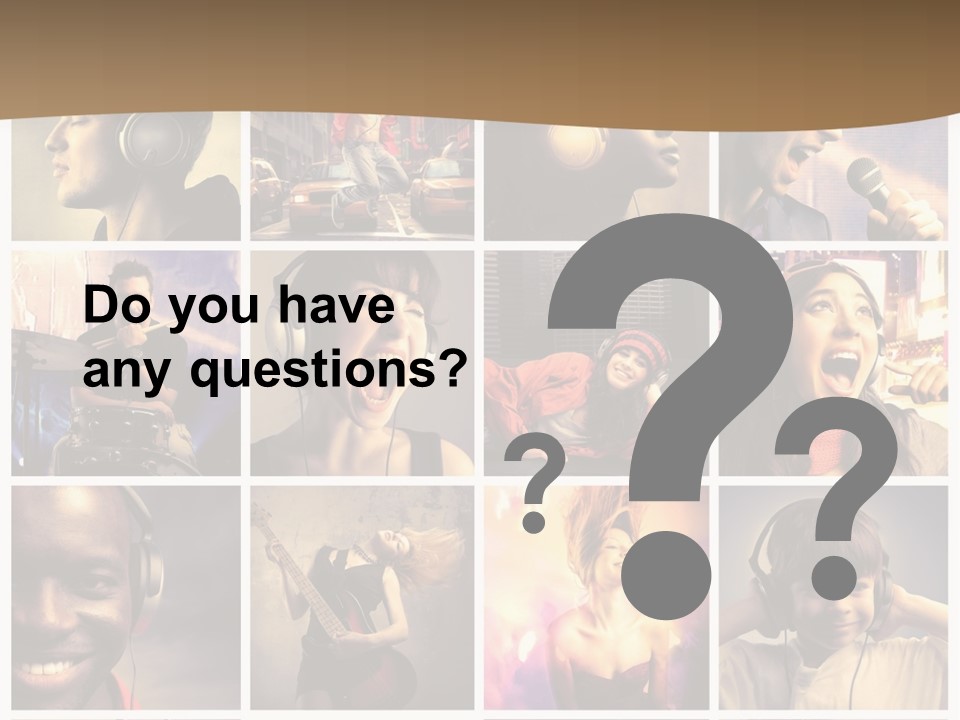 A Collage Of People With Headphones And Microphones PowerPoint Template