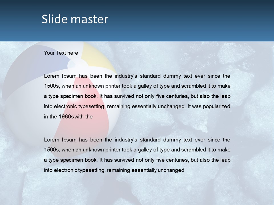 A Beach Ball On Ice With A Blue Sky In The Background PowerPoint Template