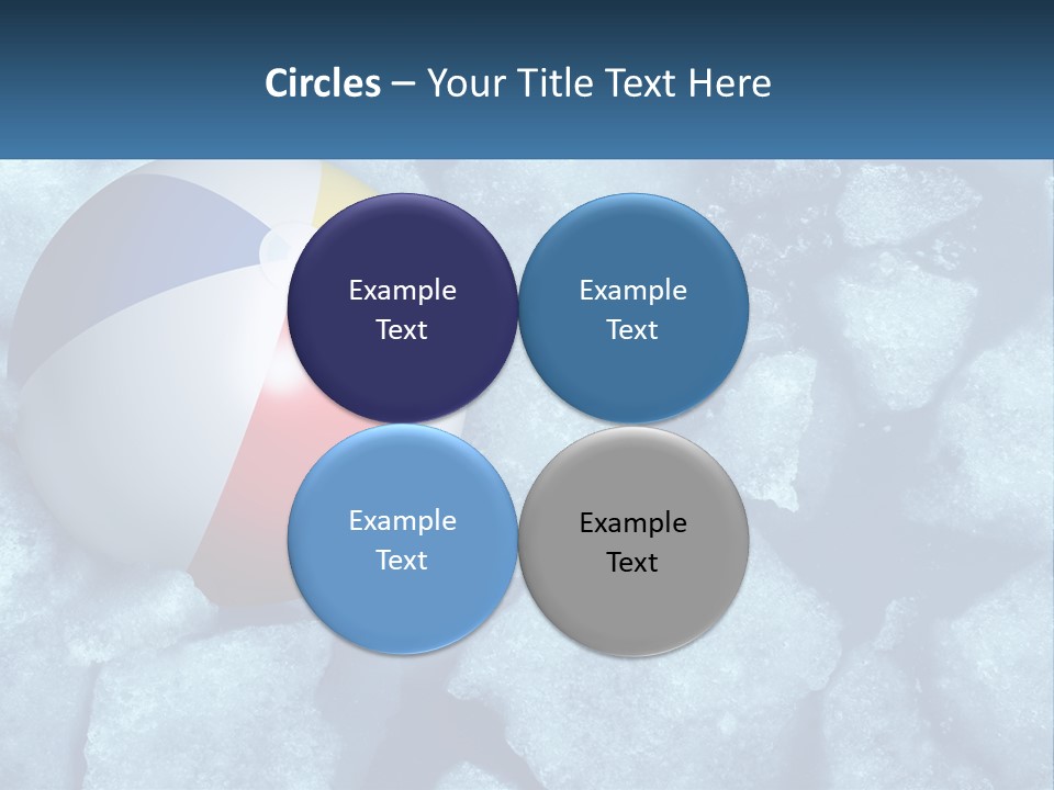 A Beach Ball On Ice With A Blue Sky In The Background PowerPoint Template
