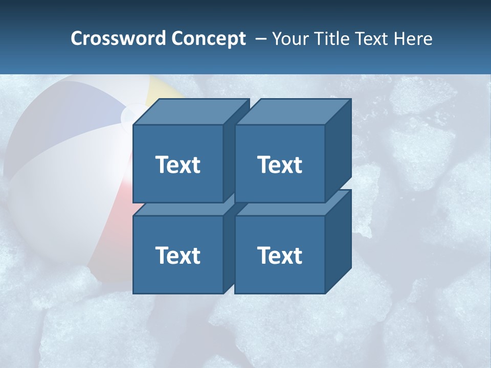 A Beach Ball On Ice With A Blue Sky In The Background PowerPoint Template