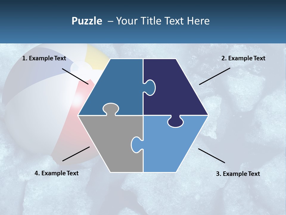 A Beach Ball On Ice With A Blue Sky In The Background PowerPoint Template