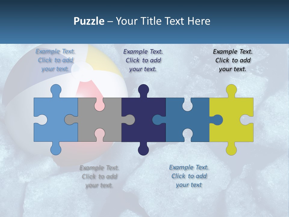 A Beach Ball On Ice With A Blue Sky In The Background PowerPoint Template