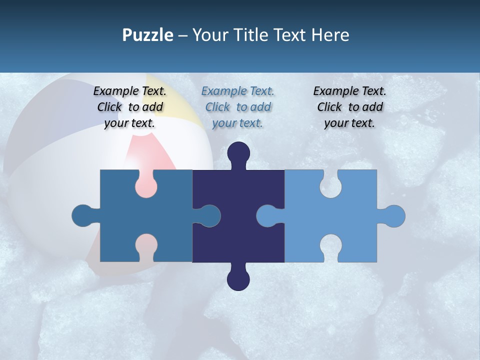 A Beach Ball On Ice With A Blue Sky In The Background PowerPoint Template