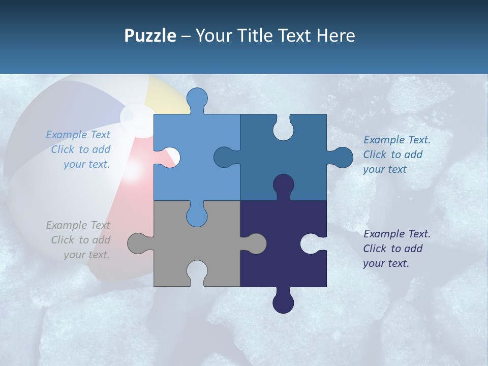 A Beach Ball On Ice With A Blue Sky In The Background PowerPoint Template